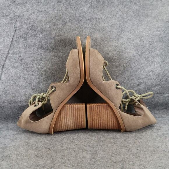 Steve Madden Shoes Womens 9.5 Sandal Block Heel Leather Lace Up Fashion Open Toe - Picture 9 of 14